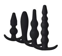 YMTECH anal plug jouet set silicone doux pour la peau 4 dans un ensemble sexe débutant plug anal pour femmes et hommes, sonde anale, plug anal, sex toys, érotique, pour couple (4 sets)