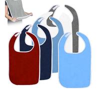 YMTWSRY Lot de 6 bavoirs pour adultes, pour personnes âgées, imperméables, unisexes, avec fermeture , réutilisables, lavables, réglables, pour personnes âgées et handicapées