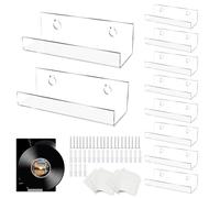 YMTWSRY Lot de 10 Support Vinyle Mural Transparent, Porte Vinyle Présentoir Etagere Vinyle pour Albums Photos et Collections