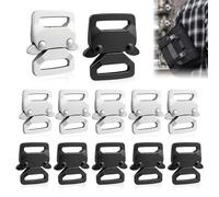 YMTWSRY Lot de 12 fermoirs paracorde en alliage de zinc - Boucles et fermoirs pour la fabrication de bracelets et accessoires de bricolage (noir + argent)