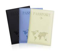 YMTWSRY Lot de 3 étuis de protection pour passeport, unisexes, en cuir, résistants à l'usure, pour passeport, cartes de crédit, coloré, 14*10*1cm, Étui pour passeport