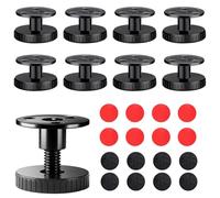 YMTWSRY Lot de 8 pieds de meubles réglables de 27 à 40 mm en hauteur - Pieds d'armoire avec tampon anti-rayures et accessoires de montage - Deux méthodes d'installation - Noir - Pieds réglables pour