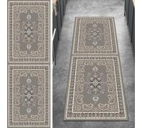 Ymural Tapis de couloir antidérapant gris vintage 100 x 150 cm lavable antidérapant long tapis pour cuisine chambre à coucher