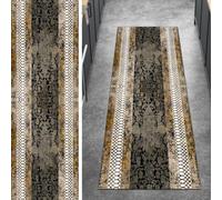 Ymural Tapis de couloir antidérapant lavable marron