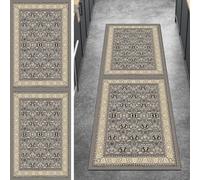 Ymural Tapis de couloir antidérapant, vintage, lavable, antidérapant, pour cuisine, chambre à coucher, 40 x 350 cm, gris