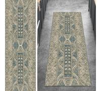 Ymural Tapis de couloir, de cuisine, de couloir, de cuisine, de couloir, de cuisine, au mètre, au mètre, vert, 70 x 280 cm, antidérapant, à poils courts en polyester, pour couloir, chambre à coucher