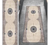 Ymural Tapis de couloir lavable et antidérapant beige