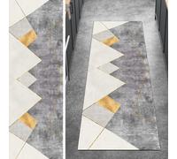 Ymural Tapis de couloir moderne gris antidérapant pour cuisine, chambre à coucher - 70 x 350 cm
