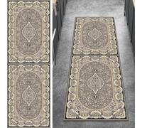Ymural Tapis de couloir vintage antidérapant pour couloir, cuisine, chambre à coucher - Gris - 110 x 450 cm