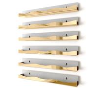 YMVV Lot de 6 étagères murales pour Vernis à Ongles - 38,1 cm - Finition Miroir dorée - Rangement pour Produits de Maquillage et Produits de beauté - Présentoir Multifonction pour Petit Espace