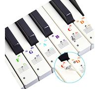 YMWALK Autocollants colorés pour clavier de 88/61/49/37 touches, ensemble complet d'autocollants transparents et amovibles pour touches de piano pour enfants et débutants