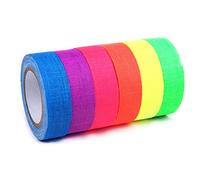 YMWALK UV Blacklight Ruban Réactif Ruban Adhésif Fluorescent Ceinture Ruban Lumineux De Nuit Glow in the Dark Rubans Néon pour Halloween Black Light Party Decoration (6Pcs / 6colors, 15mmX5M)