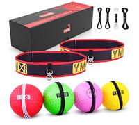 YMX BOXING Lot de 4 balles de réflexe - 4 balles de réflexe et 2 Bandeaux réglables - Idéal pour Le réflex, Le timage, la précision, la Mise au Point et la Coordination œil-Main - pour la Boxe