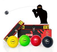 YMX BOXING Ultimate Reflex Ball Set - 4 React Reflex Ball - 2 Bandeaux Ajustables, pour améliorer Le Temps de réaction, la précision, Le Focus et la Coordination Yeux Mains, Entrainement pour Boxe