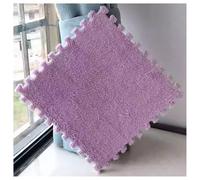 YMXBHN 9 Pcs 0.4Inch Thick Foam Tiles Plush Interlocking Play Mat 12X12 inch Fluffy Carpet Squares with Border for Kids Floor Gym Safety,Purple