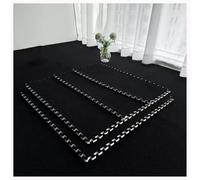 YMXBHN Short Plush Interlocking Carpet Foam Tiles - 24X24 inch Soft Comfortable Floor Area Rugs with Border - Easy-Assemble Carpet Puzzle Mats for Living Rooms/Balconies,Black,6pcs