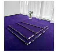 YMXBHN Short Plush Interlocking Carpet Foam Tiles - 24X24 inch Soft Comfortable Floor Area Rugs with Border - Easy-Assemble Carpet Puzzle Mats for Living Rooms/Balconies,Purple,10pcs