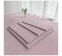 YMXBHN Short Plush Interlocking Carpet Foam Tiles - 24X24 inch Soft Comfortable Floor Area Rugs with Border - Easy-Assemble Carpet Puzzle Mats for Living Rooms/Balconies,Pink,10pcs
