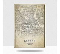 YMXCNM Decoration Murale Salon,London Vintage City Map Posters Prints Artwork Unframed Pictures Modern Personalization Paintings Christmas Souvenir Gift Home Decor,70X100Cm / 27.55X39.37 In