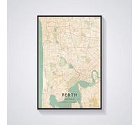 YMXCNM Impression sur Toile,Perth Australie Carte Art Mural Toile Imprimer Affiche Illustration Non Encadré Carte Colorée Moderne Souvenir Cadeau Décoration Intérieure, 30X40Cm / 11.81X15.74 in