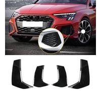 YMXFKY Couverture de calandre de Phare antibrouillard pour Pare-Choc Avant et arrière de Voiture pour Audi A3 8Y S Line 2021 2022 2023 2024 Accessoires de carrosserie,Glossy Black