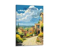 YMXHJJ Album photo de famille moderne - Impression sur toile - Art moderne - Affiche de voyage de Provence France - Village pittoresque - Œuvre d'art - 60 x 90 cm - Style cadre