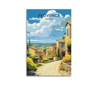 YMXHJJ Album photo de famille moderne - Impression sur toile - Art moderne - Affiche de voyage de Provence France - Village pittoresque - Œuvre d'art - 60 x 90 cm - Sans cadre