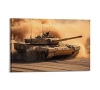 YMXHJJ Impression sur toile abstraite minimaliste - Poster d'action sur char militaire moderne pour les amateurs de salon 30 x 45 cm