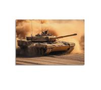 YMXHJJ Impression sur toile abstraite minimaliste - Poster d'action sur char militaire moderne pour les amateurs de salon 60 x 90 cm