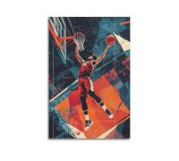 YMXHJJ Impression sur toile abstraite minimaliste - Poster de sport pop art, joueur de basket-ball, action somnolente, affiche d'œuvre d'art pour décoration de salon (40 x 60 cm)