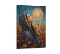 YMXHJJ Impression sur toile murale moderne exquise - Album photo - Aquarelle de la Vierge Marie - Affiche de prière pour la dévotion chrétienne - 60 x 90 cm