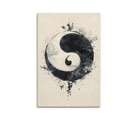 YMXHJJ Impression sur toile murale moderne exquise - Album photo - Aquarelle Yin Yang - Affiche spirituelle pour l'équilibre intérieur - 60 x 90 cm