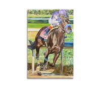 YMXHJJ Poster moderne pour album photo de famille - Art mural sur toile - Décoration d'intérieur - Pop Art sportif - Jockey à cheval en course - 30 x 45 cm