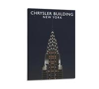 YMXHJJ Poster moderne pour album photo de famille - Impression sur toile - Art déco paysage urbain Poster de Chrysler Building New York - Œuvre d'art 30 x 45 cm de style cadre