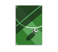 YMXHJJ Poster moderne pour album photo de famille - Impression sur toile - Art géométrique - Impression sur toile - Ballon de football sur terrain - Œuvre d'art 30 x 45 cm
