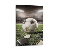 YMXHJJ Poster moderne pour album photo de famille sur toile - Art mural - Poster de sport moderne pour les amateurs de football avec impressions de ballon cassé 40 x 60 cm