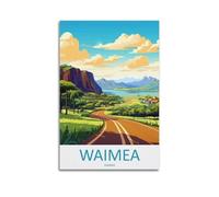 YMXHJJ Poster moderne pour album photo de famille sur toile - Décoration murale d'intérieur - Poster de voyage Waima Hawaï - Paysage routier panoramique - Œuvre d'art - 60 x 90 cm - Style sans cadre