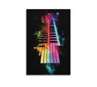 YMXHJJ Poster sur toile avec touches de piano colorées et vives pour espaces modernes, décoration murale, œuvre d'art à suspendre, 50 x 75 cm