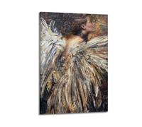 YMXHJJ Posters familiaux modernes sur toile pour décoration murale d'intérieur - Affiches religieuses d'ange avec des ailes toniques de la terre dans un style artistique texturé - Œuvre d'art 20 x 30