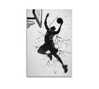 YMXHJJ Superbe décoration murale moderne sur toile - Album photo minimaliste noir et blanc - Affiche de sport Slam Dunk 50 x 75 cm