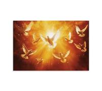 YMXHJJ Superbe impression sur toile murale abstraite avec Saint-Esprit - Colombes volantes modernes pour décoration de chambre à coucher 30 x 45 cm