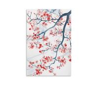 YMXHJJ Superbe impression sur toile murale - Aquarelle - Fleurs de cerisier - Poster botanique pour chambre à coucher - 30 x 45 cm