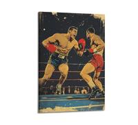 YMXHJJ Toile murale abstraite minimaliste - Poster rétro de la bande dessinée avec scène dynamique de boxe, affiche d'œuvre d'art pour décoration de salon 40 x 60 cm