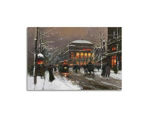 YMXSDIMDS Impression artistique sur toile Chatelet en hiver par Edouard Cortes - Décoration murale moderne pour chambre à coucher - 20 x 30 cm