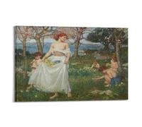 YMXSDIMDS Impression sur toile « A Song of Springtime » de John William Waterhouse - Décoration murale moderne - 50 x 75 cm