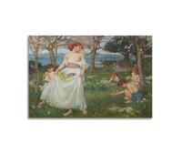YMXSDIMDS Impression sur toile « A Song of Springtime » par John William Waterhouse - Peinture murale moderne pour la maison - 60 x 90 cm