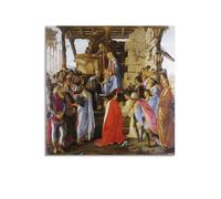 YMXSDIMDS Impression sur toile Adoration of The Magi 2 par Sandro Botticelli - Décoration murale d'intérieur moderne - 60 x 60 cm