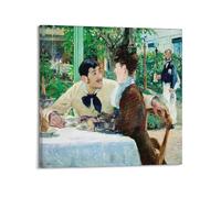 YMXSDIMDS Impression sur toile Chez Le Pere Lathuille par Edouard Manet - Décoration murale moderne pour chambre à coucher - 30 x 30 cm