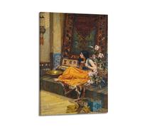 YMXSDIMDS Impression sur toile In The Harem, An Odalisque de John William Waterhouse - Décoration murale - 60 x 90 cm