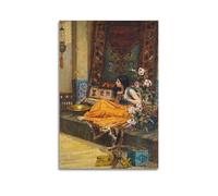 YMXSDIMDS Impression sur toile In The Harem, An Odalisque par John William Waterhouse - Décoration murale pour salon, chambre à coucher - 60 x 90 cm